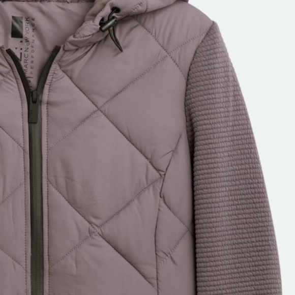 Marc New York Mixed Material Quilted Puffer Jacket with Ribbed Knit Sleeves - Picture 4 of 16